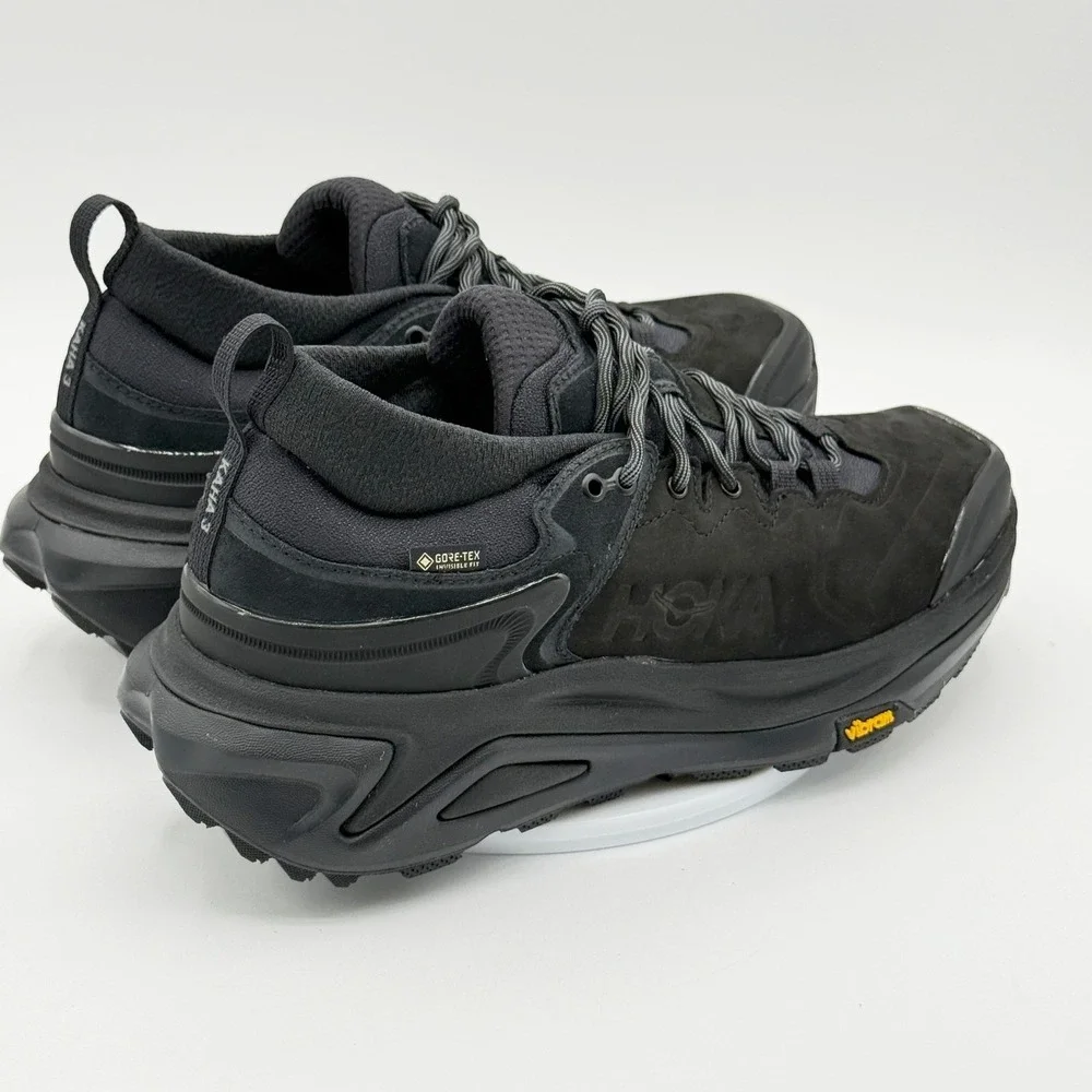 Hoka‎ KAHA 3 Low GTX Mens 8.5 Triple Black Gore-Tex Trail Shoes 1162532 - NEW
